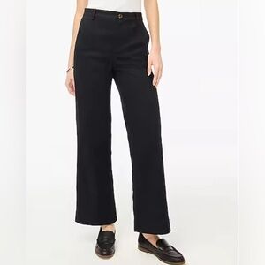 J Crew Wide Leg Sailor Chino Trousers Classic Black Pants High Rise Smart Casual